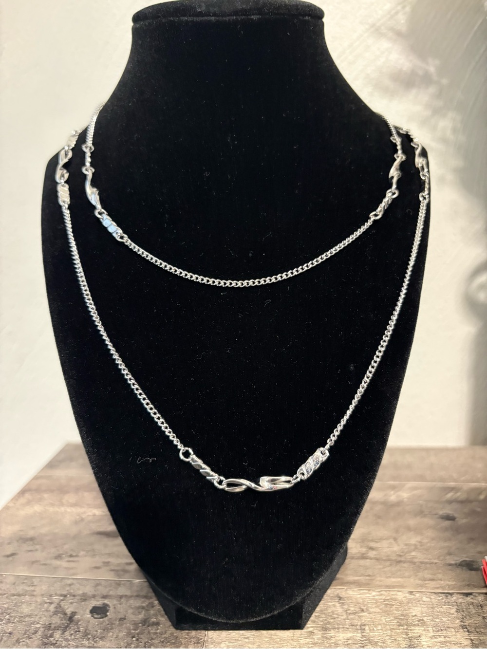 Vendome Sterling Silver Layered Chain Necklace - Silver